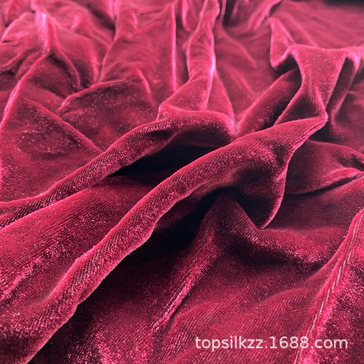 丝绒乔绒红色丝黏胶170g/㎡ 服装沙发用布