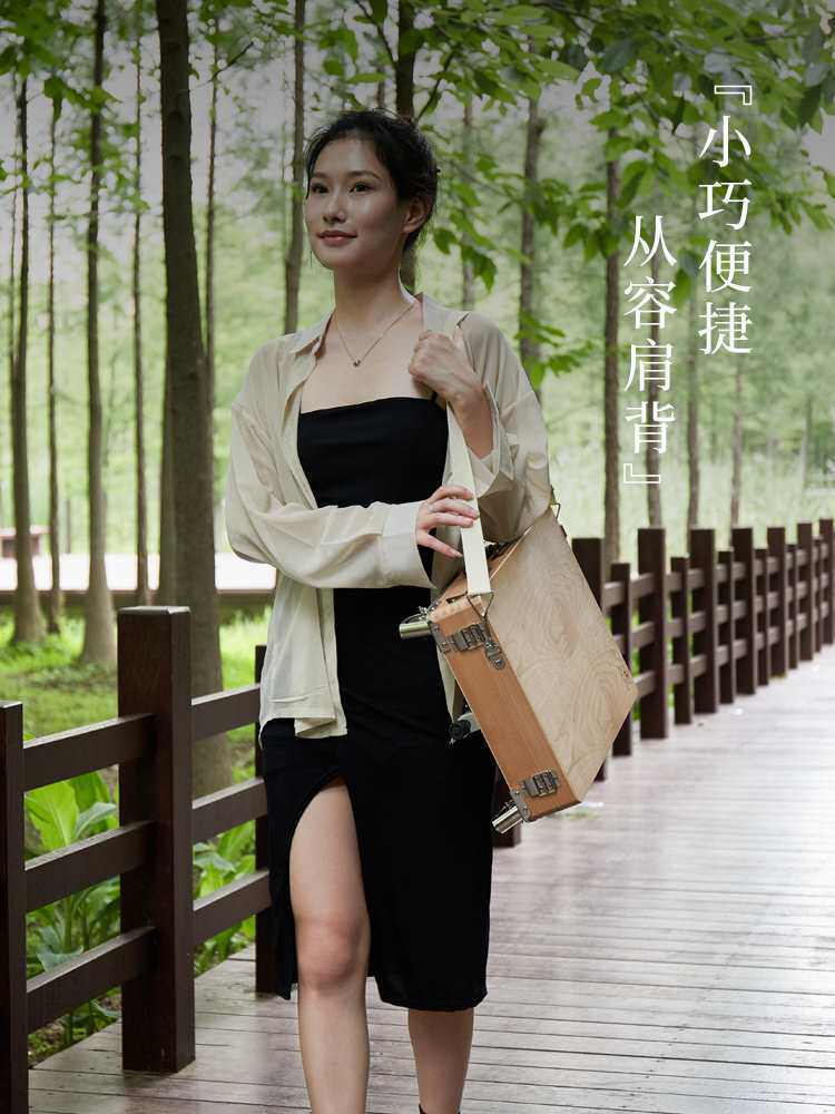 手提铝合金写生油画箱男女轻便便携式支架式三脚画箱多功能绘