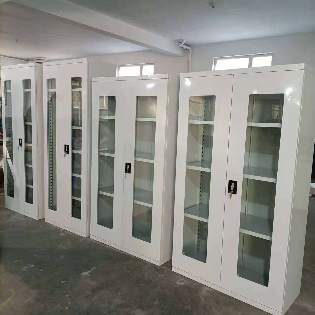 实验室玻璃门仪器柜冷轧钢重型展示柜双开门多层工具柜重型储物柜
