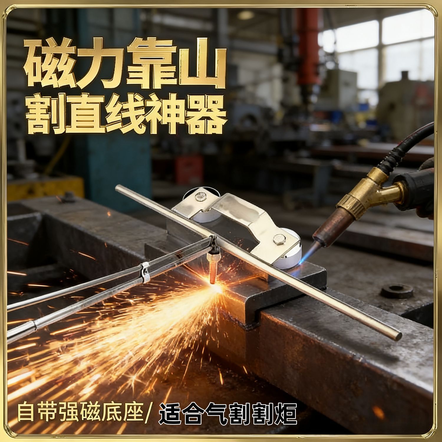 30/100火焰割炬磁铁靠山,船厂钢结构厂直线割具,割直线神器割规