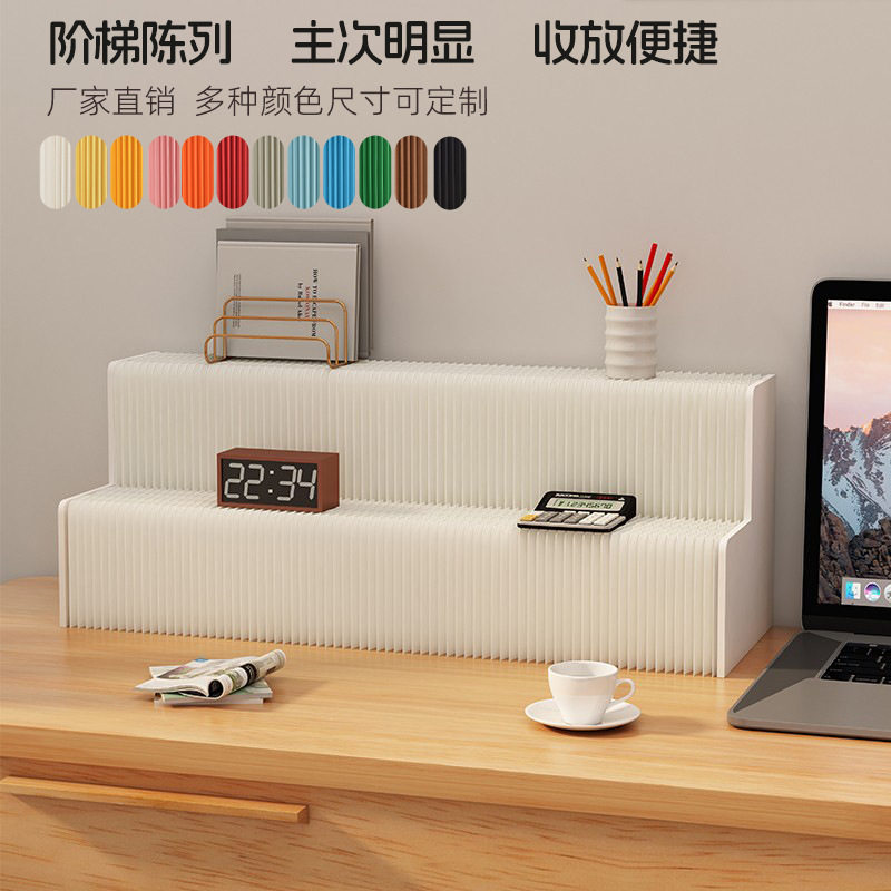 陈列展示收纳多层台台办甜品展台台办公展台桌面纸质陈列架风琴办