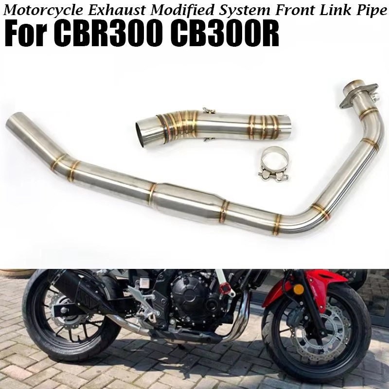 适用摩托车跑车改装本田CBR30 CB300R排气管前段 不锈钢弯管全段