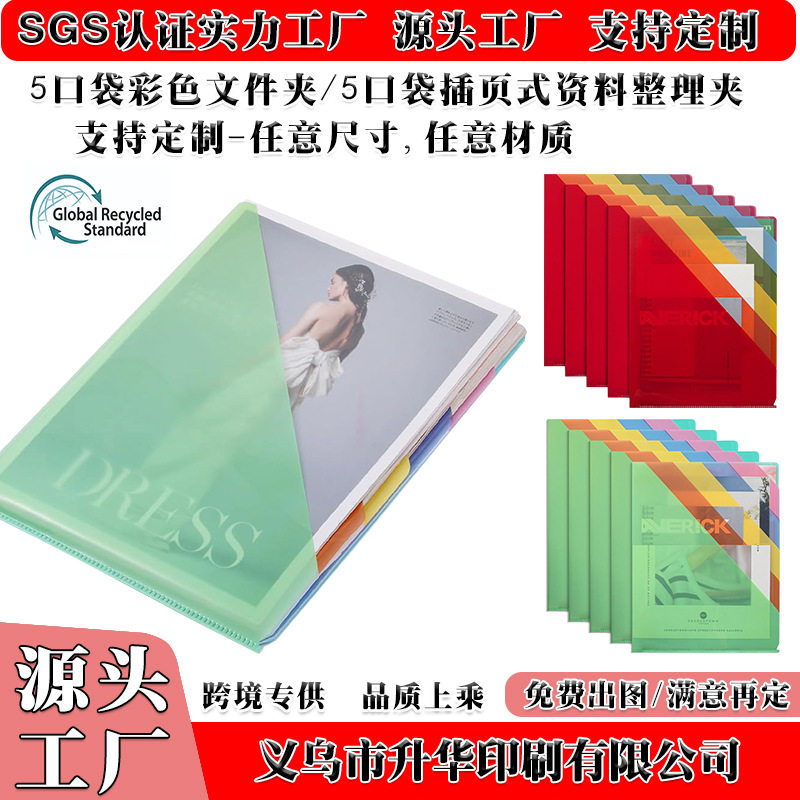 工厂定制A4文件套 亚马逊热销款多功能文件夹 办公室学生整理分类