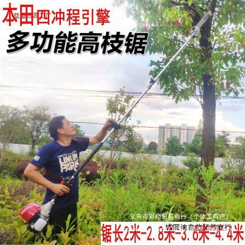 本田王加长汽油高枝锯进口链条加长杆园林果树修枝锯绿化高空油锯