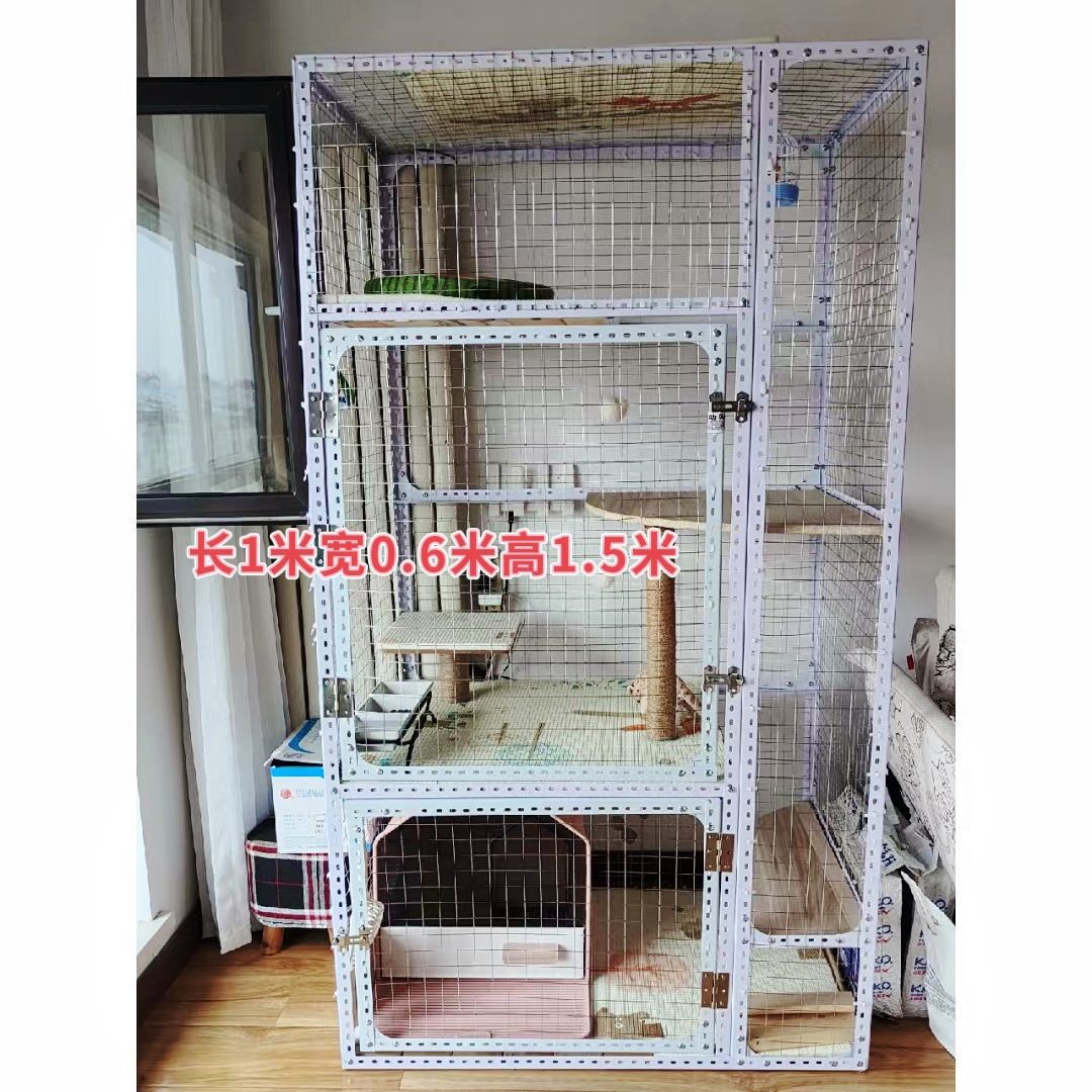 新款角钢角铁材料阳台猫笼猫别墅新款猫舍宠物笼家用笼子多层加厚