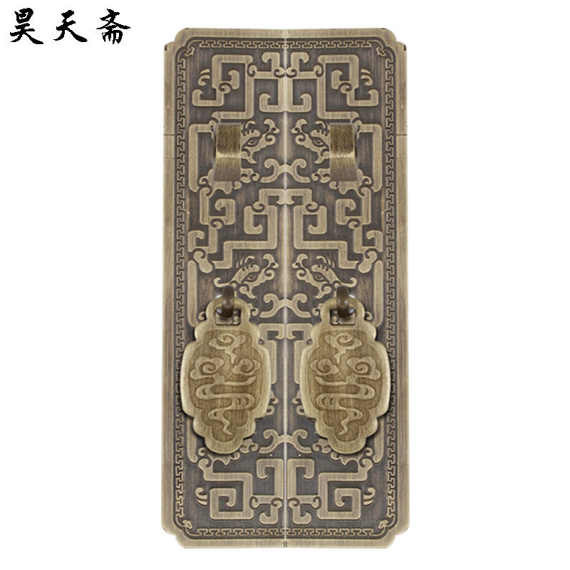 昊天斋新中式纯铜直条拉手