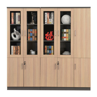 木质文件柜子储物柜可带锁办公室玻璃门档案展示柜收纳办公书柜