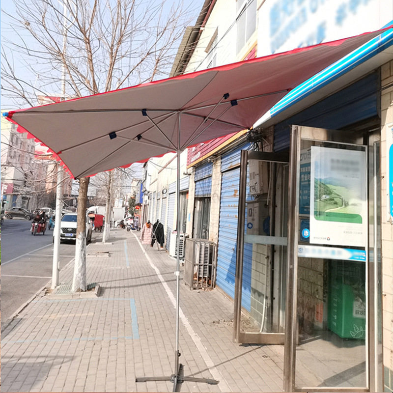 摆摊斜坡太阳大伞店铺商用遮阳户外用大型防雨斜棚伸缩长方形雨棚