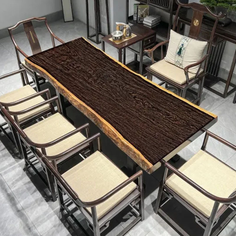黑檀实木大板办公桌会议桌乌金木简约泡茶桌红木餐桌书桌订置