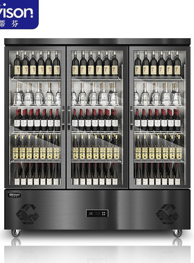 史蒂芬Stevison XSX1458-B 新款三门玻璃展示柜 不锈钢黑色 商用