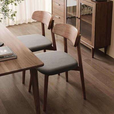 北欧奶油风白色实木椅子餐椅家用凳子靠背休闲餐厅吃饭餐桌椅书桌