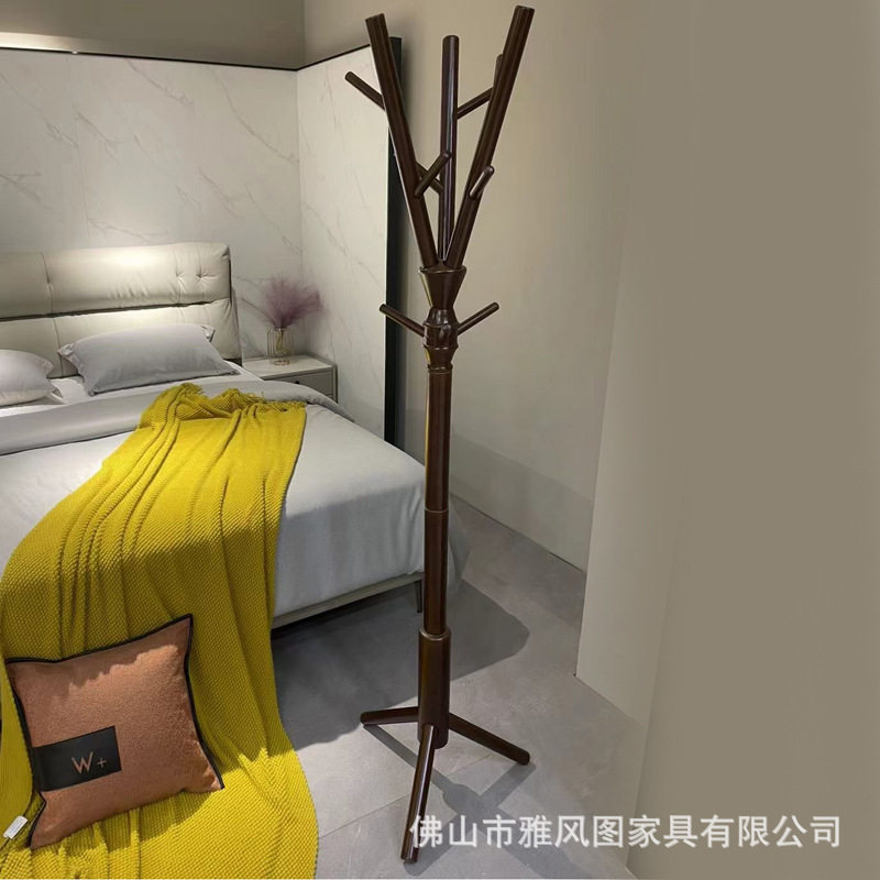 全实木衣帽架挂衣架子落地卧室置物架白蜡木客厅简约家用收纳立式