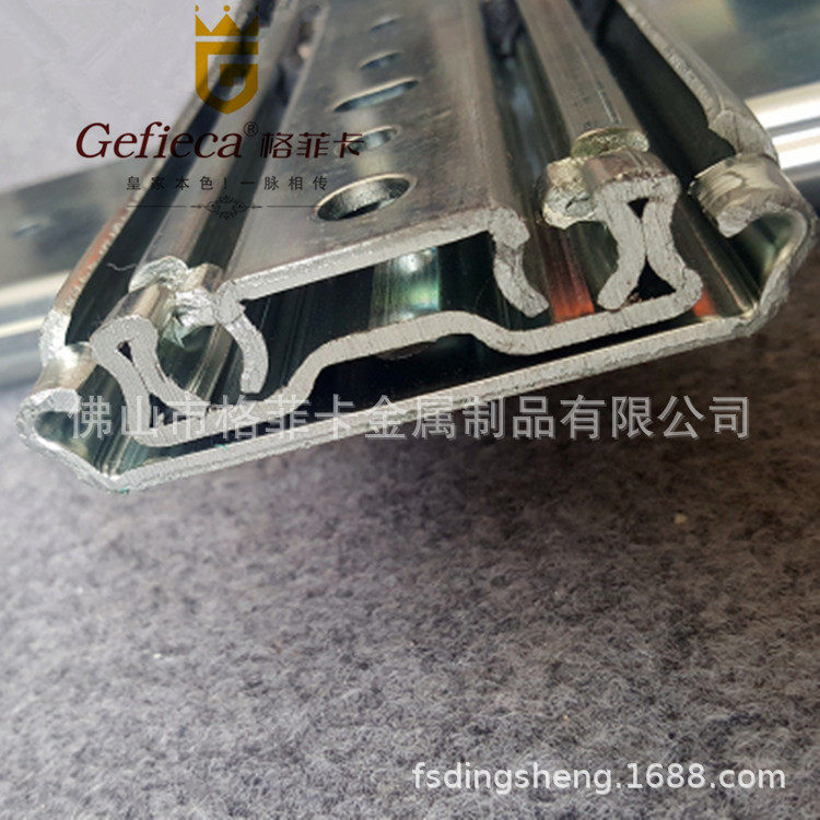 76宽重型工业导轨机器货柜铁柜三节轨道改装房车抽屉滑轨
