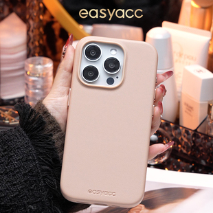 easyacc适用苹果iPhone13ProMax手机壳时尚 轻奢小众高级感15pro甄皮高端奢华保护套14pro磁吸镜头全包保护壳
