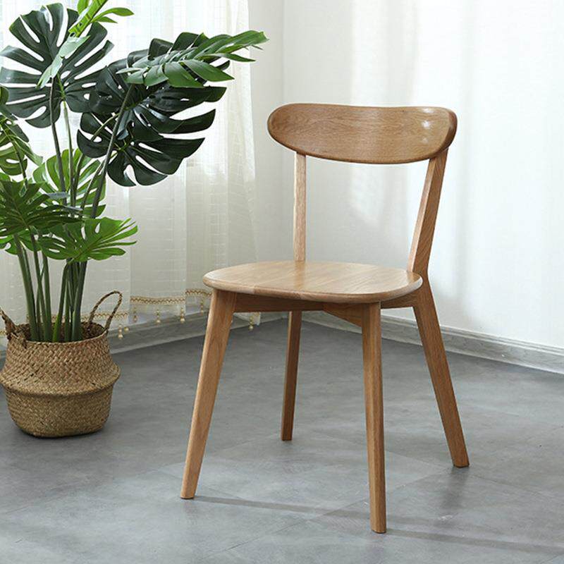 全实木原木餐椅现代简约休闲椅办公椅家用餐厅靠背椅北欧橡木椅子