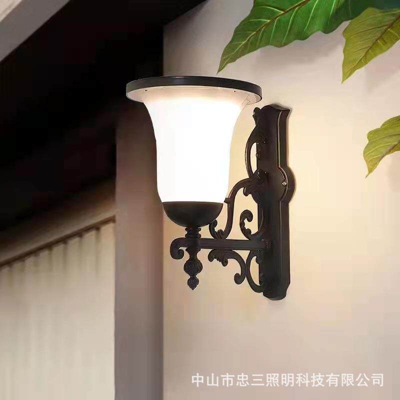 太阳能壁灯欧式防水墙灯过道灯室外门柱灯户外阳台灯简约庭院灯