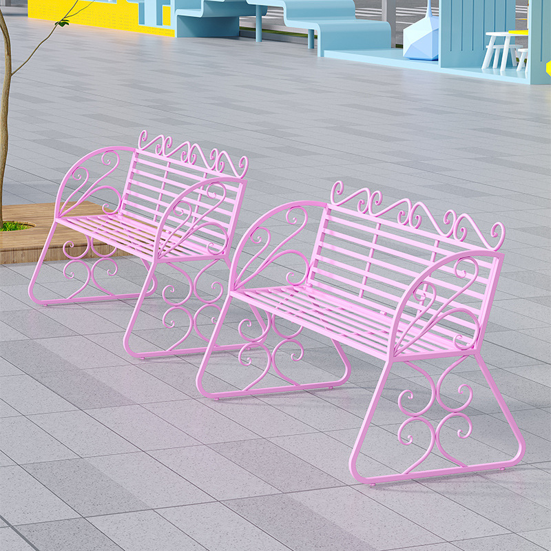 娱乐椅户外单椅休闲铁艺小区椅子双人座椅庭院室外公园长凳子