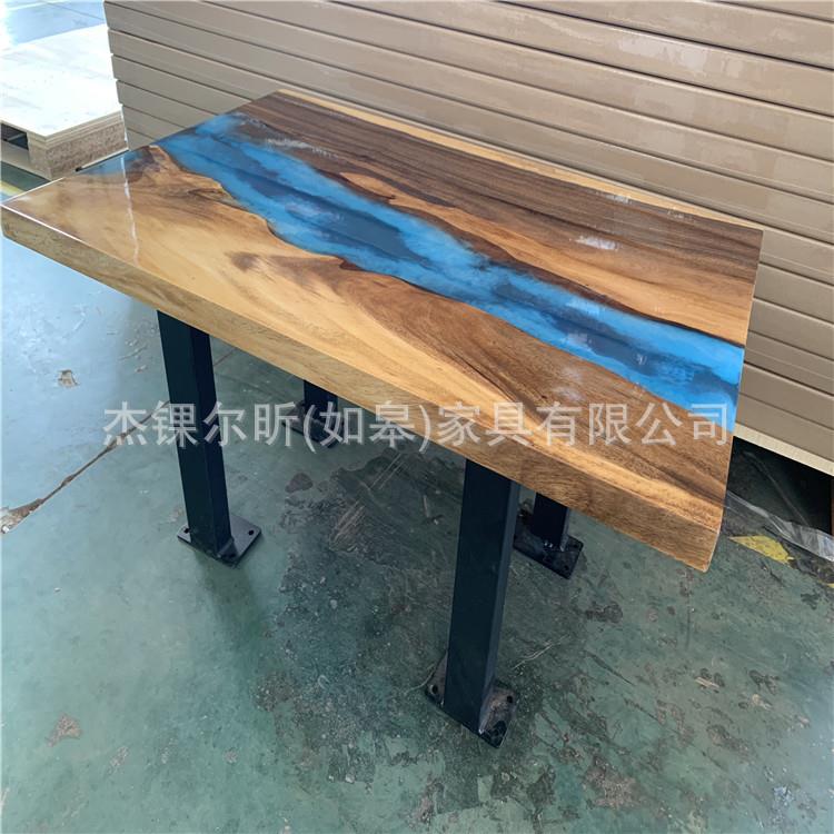 供应环氧树脂海洋河流实木拼接圆桌小茶桌沙发边茶几桌子书桌