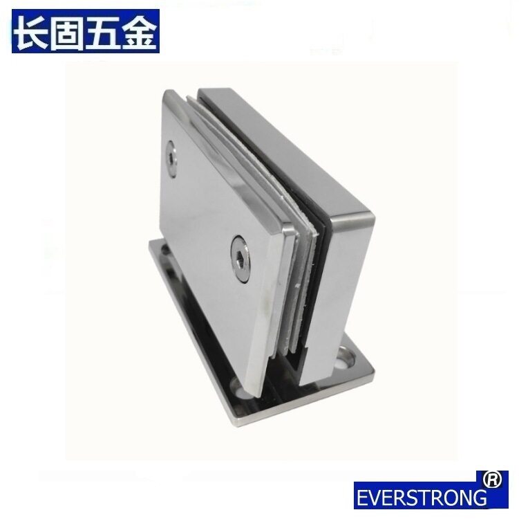 长固单边外开免开缺口90度浴室夹 不用剪断防水条玻璃门合页铰链