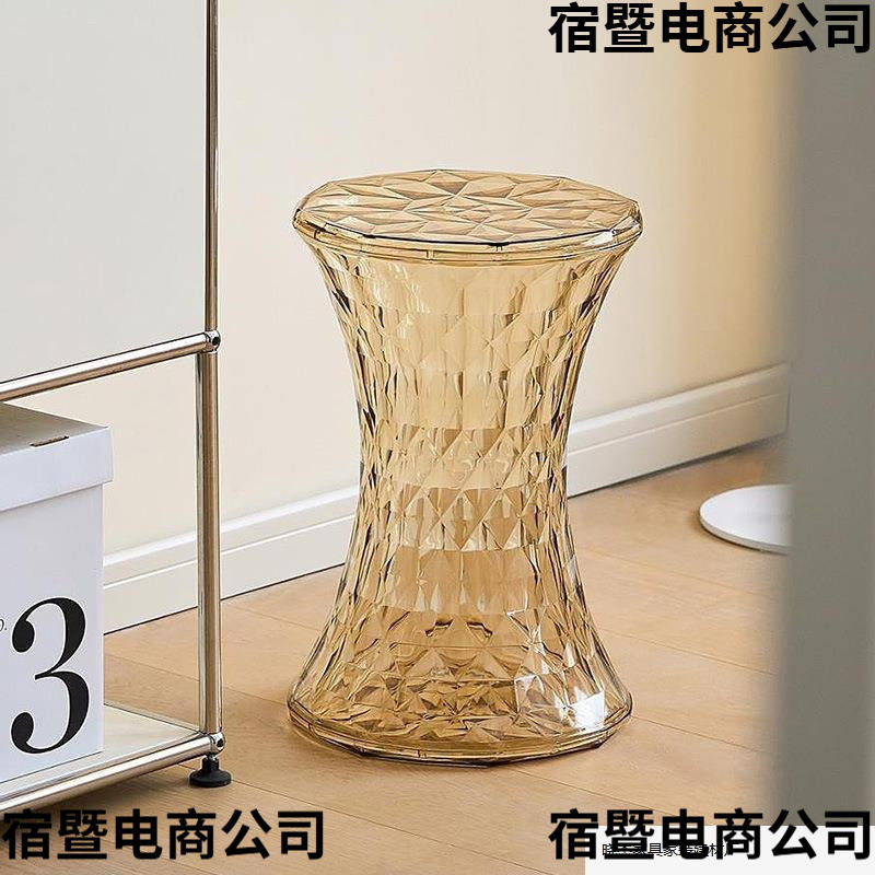 新款水晶收纳凳子透明创意造型坐墩客厅玄关简亚克力网红休闲圆凳