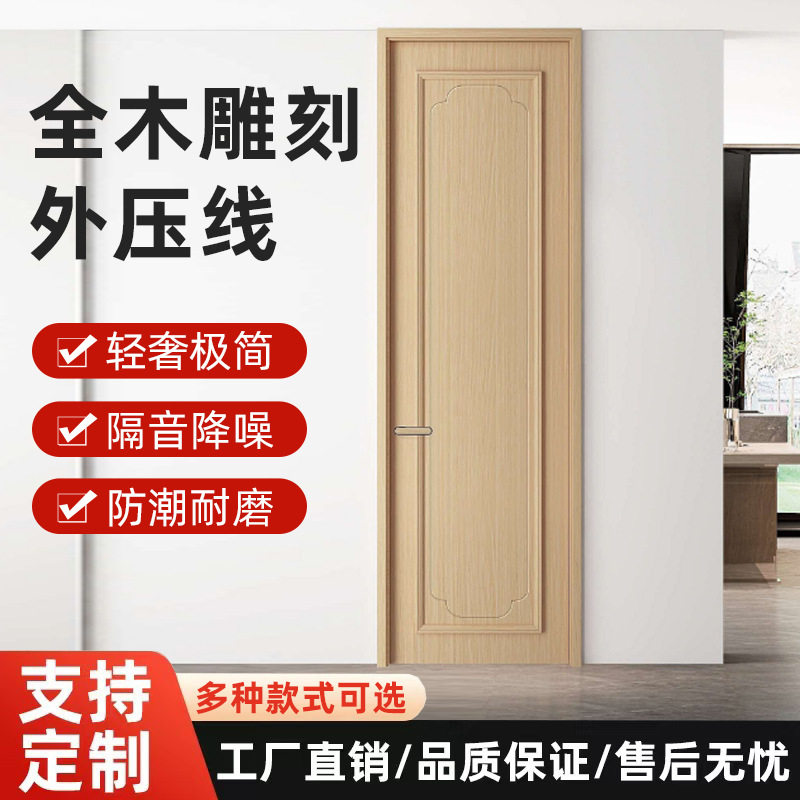 现代家用门实木复合门室内套装门简约平开门卧室门免漆生态烤漆门