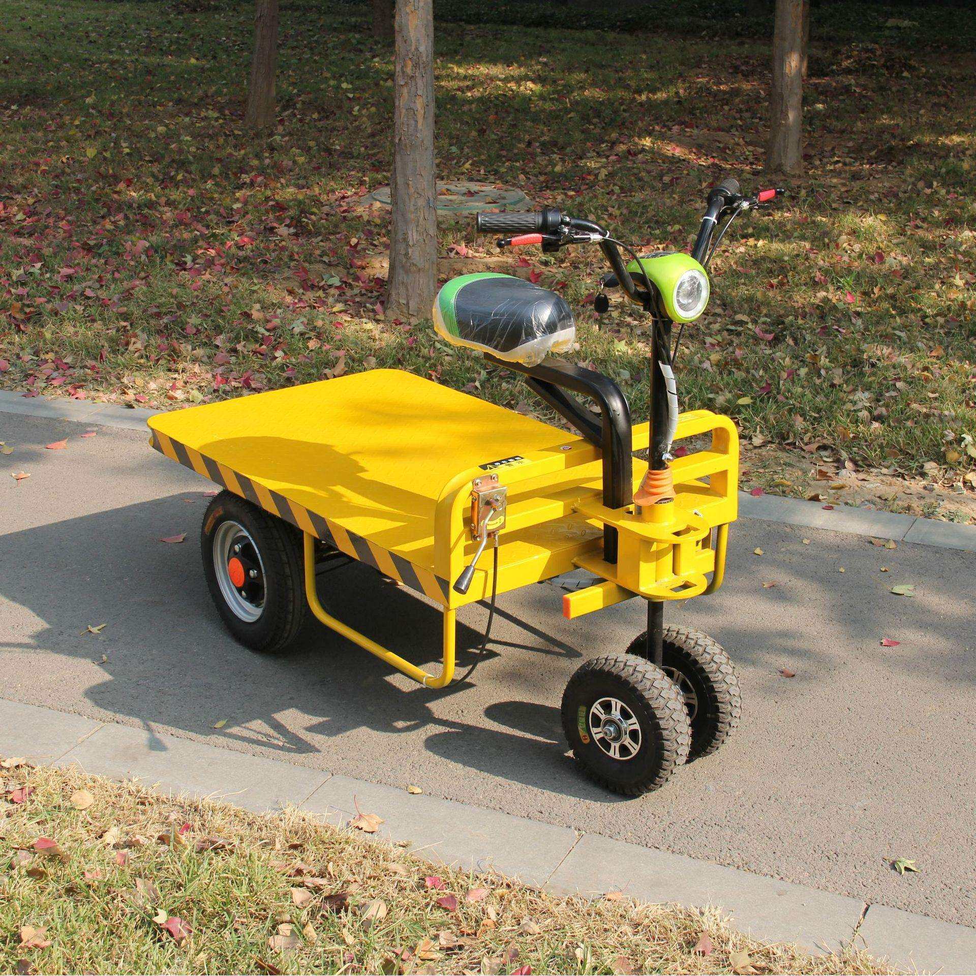 河南四轮电动仓库物流拉货型倒骑驴载重搬运车改装王电动平板推货