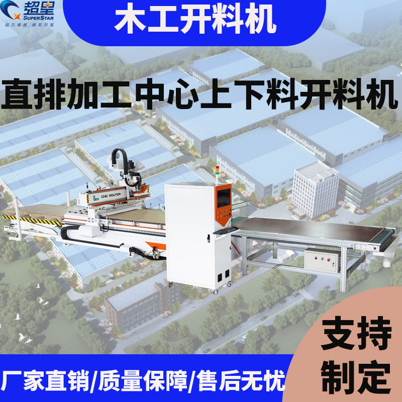直排换刀加工中心全自动四工序开料机器隐形件木工板式家具生产线
