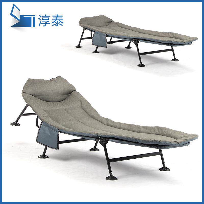 单人折叠床办公室午休躺椅简易方管三折床户外简易美式折叠床