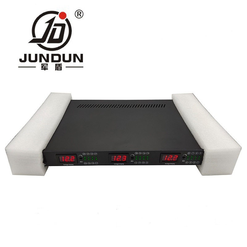 19寸1U机架式电源600W24路拾音器供电数显电压可调安防监控电源