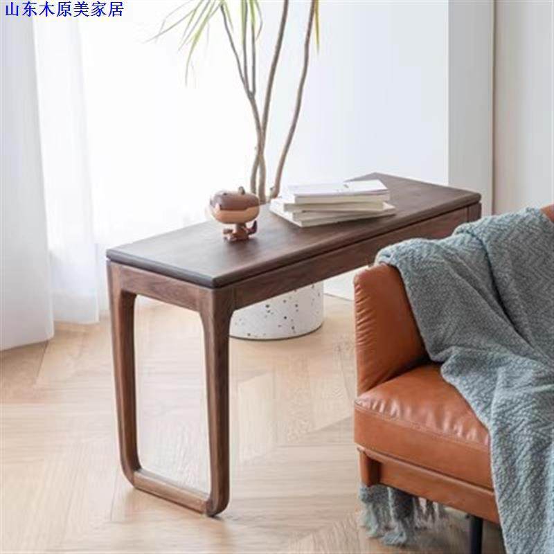 北美黑胡桃木实木小茶几简约现代沙发方几樱桃木边几角几北欧长桌