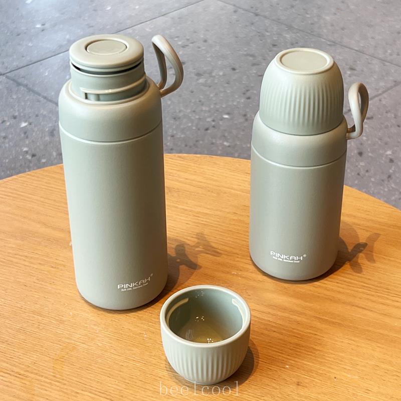 PINKAH保温杯316L不锈钢便携带盖水杯高颜值简约纯色迷你咖啡杯