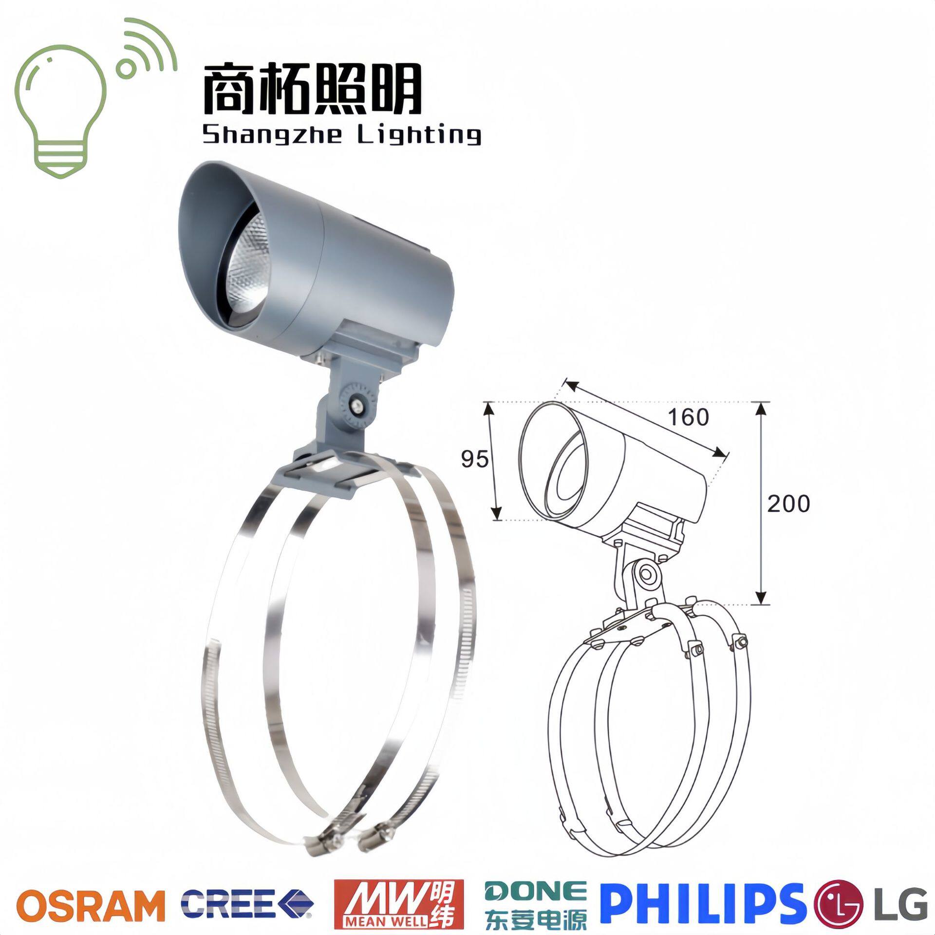 厂家直销 10W12W18W20W24W 户外防水 led 投光灯抱树照树投射灯