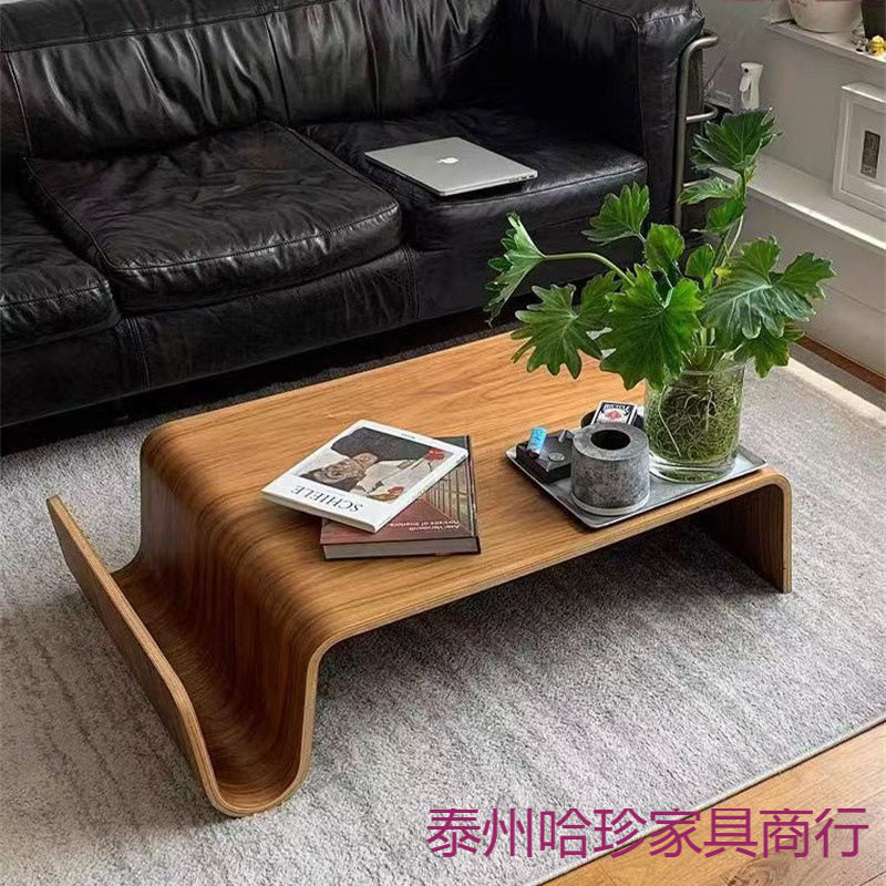 简约北欧中古弯木客厅茶几