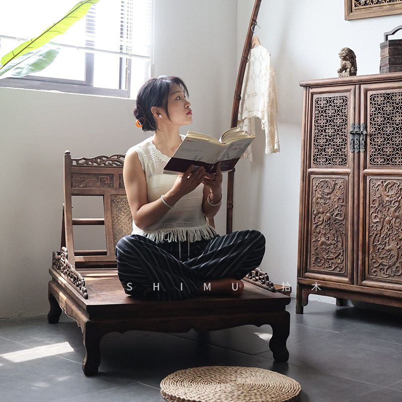 拾木| 禅椅折叠椅躺椅打坐实木中式仿古做旧老物件明清古典花梨木