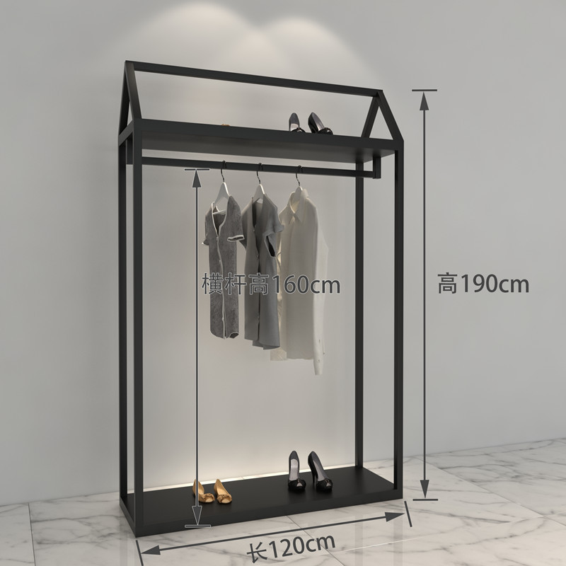 服装店展示架落地式衣架 商城卖场货架正挂铁艺简易中岛陈列架