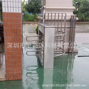 供应十字式半高转闸门刷卡考勤人行通道挡闸机手推单向门三杆栅门