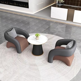 售楼处沙发椅酒店大堂商务会客区小圆桌4S店休息室接待洽谈桌椅