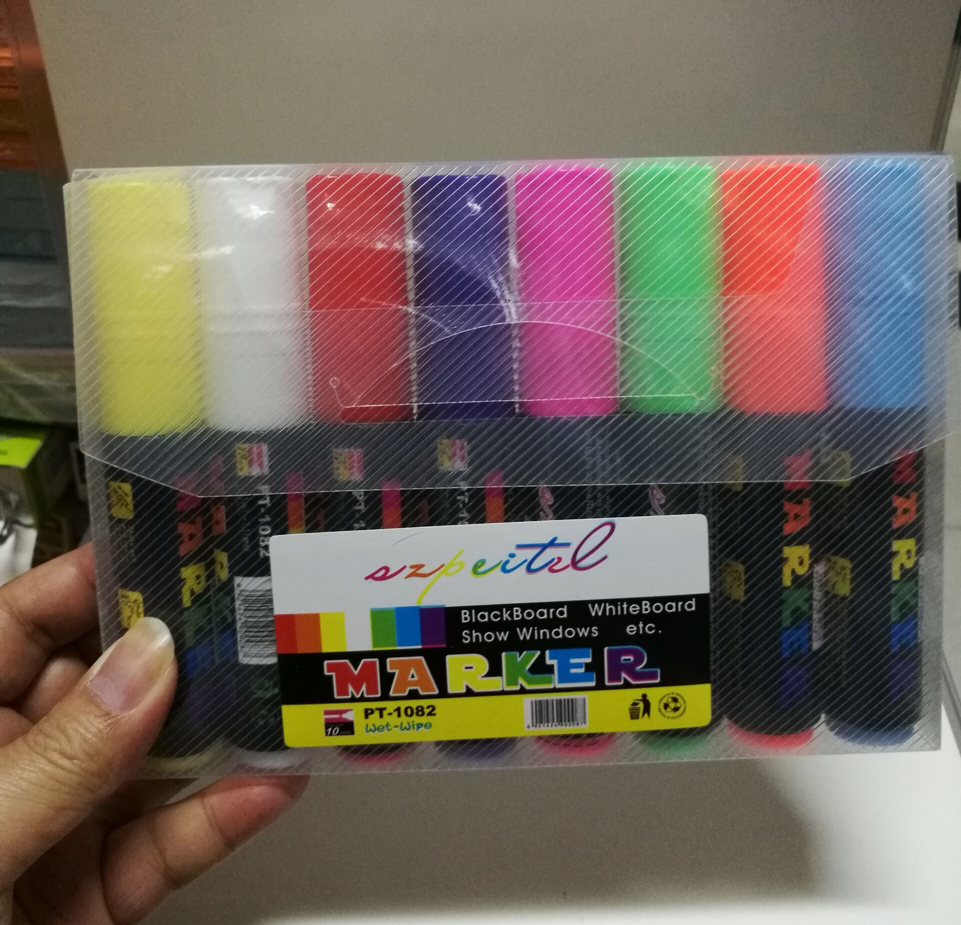 佩通pt1082 LED荧光板灯板笔 10mm宽头荧光笔发光黑板笔