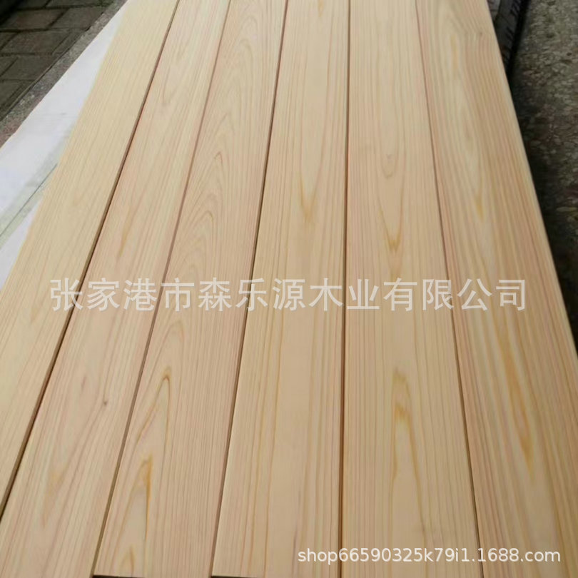 桧木直拼桌面板无节直纹指接板美式酒吧台面板桧木木料加工家具
