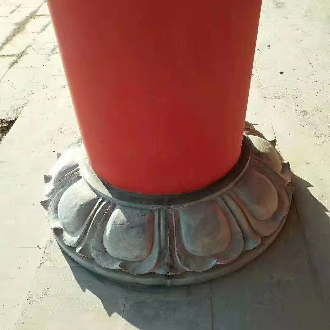 青石莲花柱墩柱顶仿古柱基石庭院古建柱脚柱石莲花础石柱墩空心