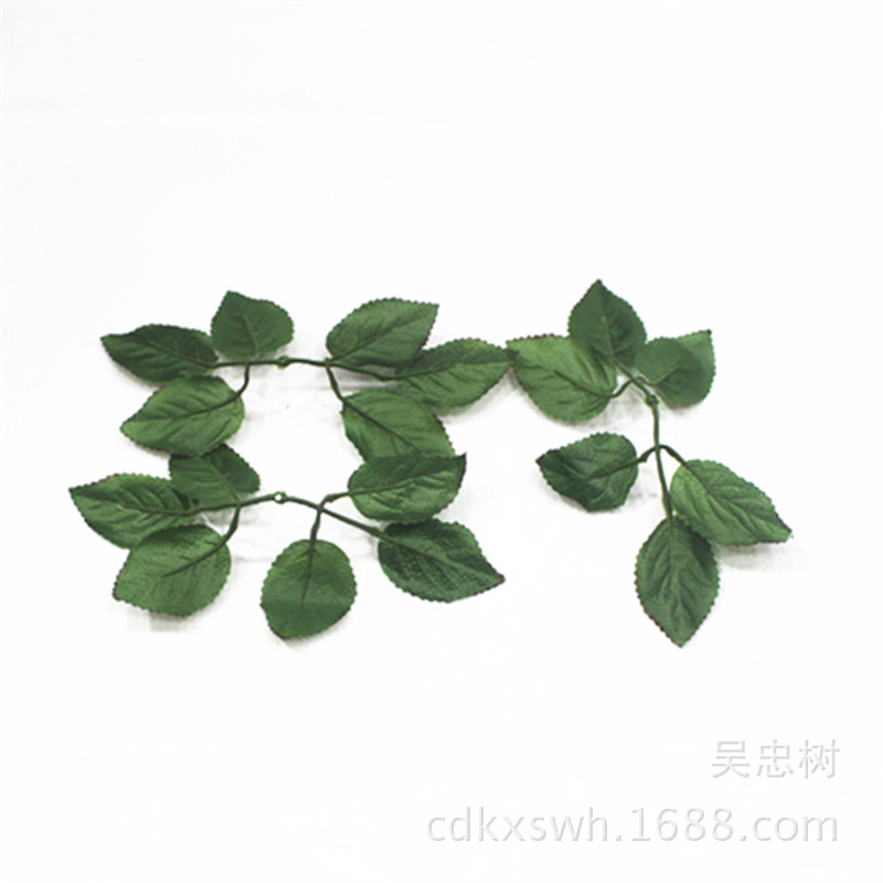 玫瑰花叶子批发丝网花材料批发6片玫瑰叶手工制作花叶仿真花材料