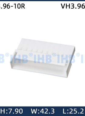 VH3.96-10R间距直插直针白色180°可染色尼龙耐高温插脚连接器