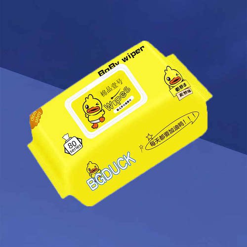 小黄鸭婴儿手口湿巾80抽大包