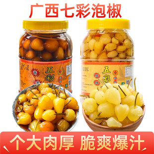七彩椒五彩椒泡椒广西香脆新鲜七彩椒腌制黄灯笼椒圆椒泡菜下饭菜