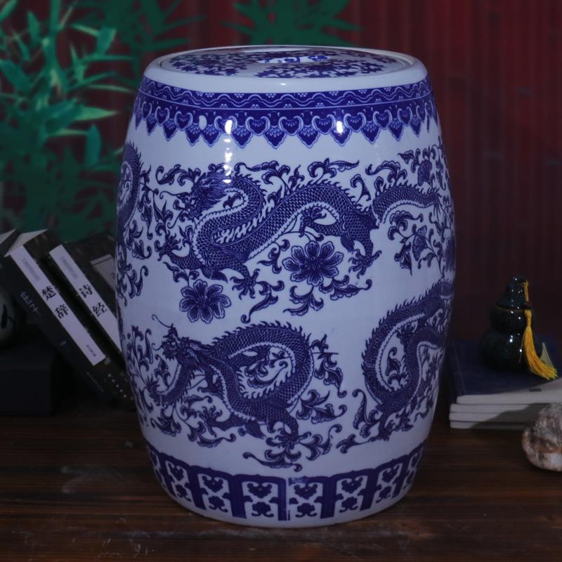 陶瓷米缸景德镇青花龙纹20斤30斤50斤米桶家用带盖密封面粉缸米箱