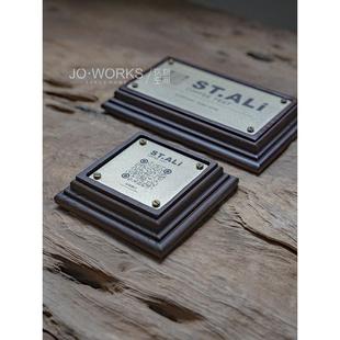 北欧实木标牌二维码收银展示牌底座门牌点餐台卡付款收款码装饰牌