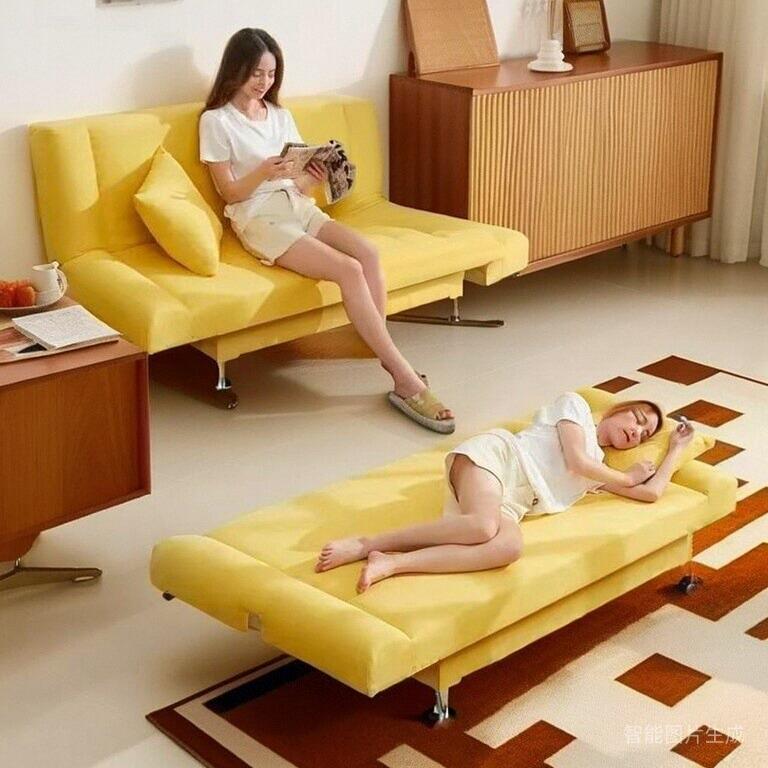 沙发床出租屋房布艺懒人沙发客厅小户型两用床可折叠床经济型简约