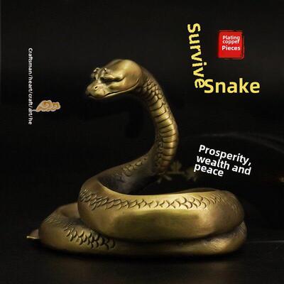 采购产品铜蛇饰品，眼镜蛇雕像，茶宠物，十二生肖，蛇财物，金蛇