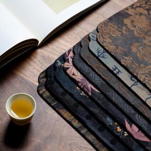 布艺香云纱茶席壶承垫茶道配件素雅花纹茶道零配禅意 双姊妹中式
