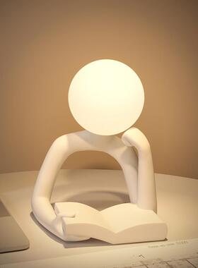 艺术小夜灯轻奢高级感家居女生卧室床头柜台灯装饰品摆件书房桌面